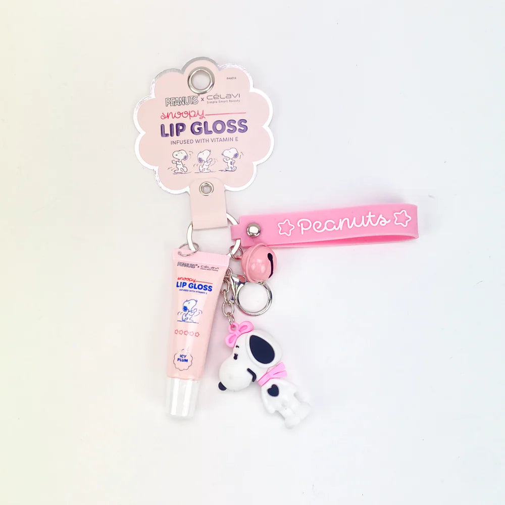 Lips-Celavi x Peanuts Icy Plum Lip Gloss With Keychain