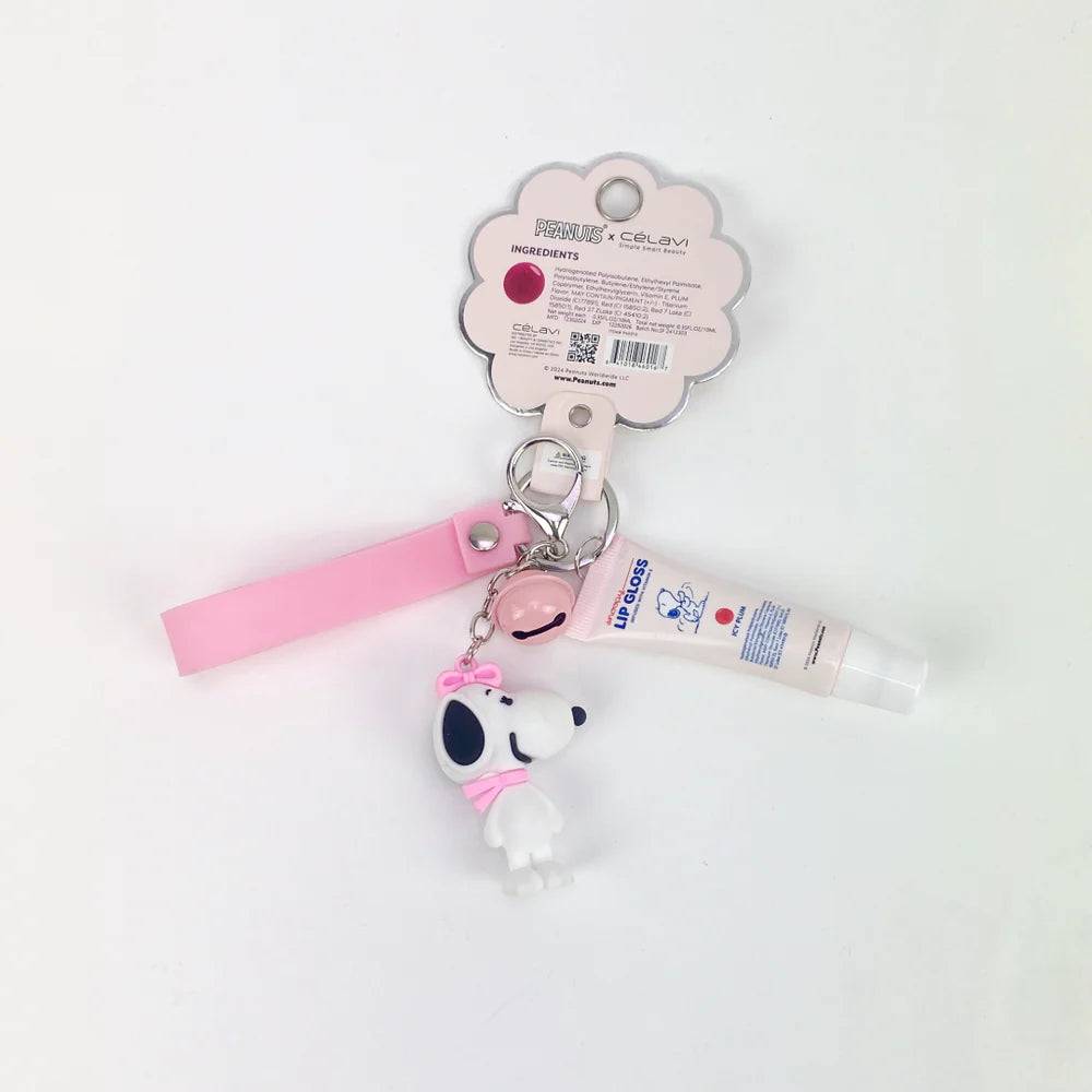 Lips-Celavi x Peanuts Icy Plum Lip Gloss With Keychain